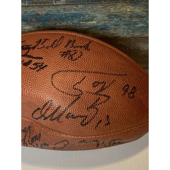 Vtg Autographed Signed Football Doesn’t Hold Air Dan Marino Tony Siragusa +more - Picture 2 of 16